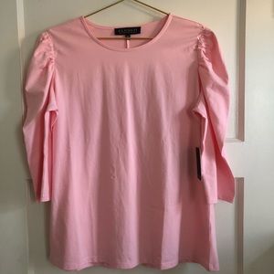 NWT Eloquii Dramatic Puff Sleeve Tee Pink Size 14/16 Plus size!